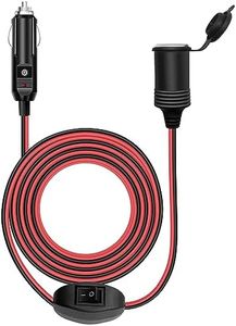 Hoembpn 2M Rallonge Prise Allume-Cigare de Voiture étanche avec ON/OFF Interrupteur et Fusible 15A,12V/24V Adaptateur Allume-Cigare Câble D'extension 17AWG pour Moto,Bateau,Voiture,Camion