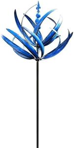 Large Wind Spinners,Metal Wind Spinner,Wind Rotator,Swivel Wind Sculpture,Garden Windmills,Garden Decoration,for Yard Patios Outdoor,Courtyard Decoration (Blue)