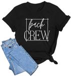 MEESHEEP Bride Crew Shirts for Women Team Bride T Shirt Bachelorette Party Tops Wedding Bridesmaid Tshirt Short Sleeve Tops Black