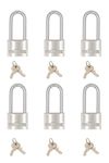 PEAKLOCK PLA0004 Keyed Alike 1-9/16 Wide Solid Aluminum Long Shackle Padlock 6PK