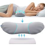 RESTCLOUD Adjustable Lumbar Support Pillow for Sleeping Memory Foam Back Support Pillow for Lower Back Pain Relief, Back Pillow for Sleeping, Lumbar Support Pillow for Bed and Chair