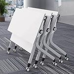 ALEjon Foldable and Mobile Flip Top Conference Table with Silent Wheels - Ideal for Conference Rooms, Training Rooms, and More