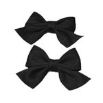 LVGPH 2pcs Hair Bows Alligator Clips Barrettes,Alligator Hair Clips Hair Accessories Bowknot Barrette Small Non-slip Bow Hair Clips Cute Ponytail Barrettes for Adult Teens Wear Clips(Black)