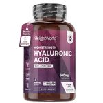 Hyaluronic Acid Supplement 600mg (500-700 KDA) - 120 Vegan Triple Strength Hyaluronic Acid Capsules - 4 Months Supply - Radiant Glow for Women & Men - Superior Absorption - Made in The UK