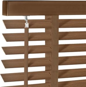 2" Cordless Wood Blind for Indoor Window,Light Filtering Horizontal Shutters,Easy to Install for Home Interior Windows Walnut 71.5" W x 72" H
