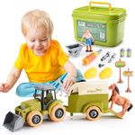 HappyKidsClub Boys Toys Age 3-6, Tractor Toy Cars for Toddlers Toys for Boys 3-6 Year Old Boy Gifts Toddler Toys for 3 Year Old Boys Farm Toys for Toddlers Kids Tractor Toys