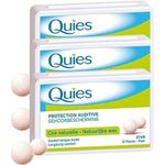 Quies Natural Wax Protective Earplugs - Pack of 3 Boxes of 24 Balls (3).