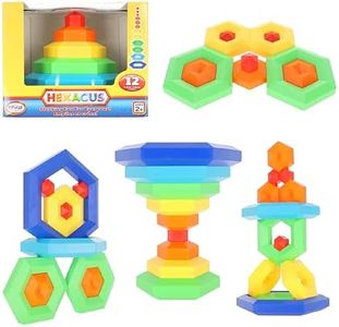 Hexacus Stacking Toy Set with 12 Pieces, STEM Learning Toy