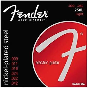 Fender Super 250 Electric Guitar Strings, Nickel Plated Steel, Ball End, 250L .009-.042