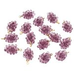 BENECREAT 16Pcs Grape Resin Bud Charms Handmade Dried Flower Pendants with Peg Bails for DIY Bracelet Earring Necklace Jewelry Making, Hole: 1.5mm