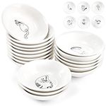 Cedilis 18 Pack Super Cute Cat Ceramic Sauce Dish, Mini Sushi Soy Dipping Bowl, Small Pinch Bowl Condiment Dishes, Porcelain Meow Side Seasoning Dish, Snack Appetizer Plates