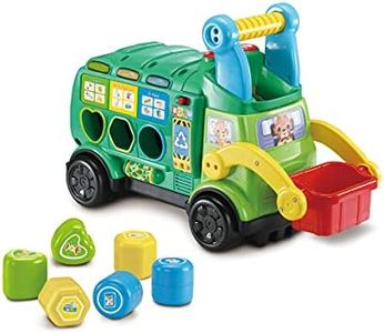 VTech Ride & Go Recycling Truck - Ride-on Truck, Shape sorter, Made with Reclaimed Plastic - 541836 Multicoloured
