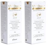 UV Doux Gold Silicone Sunscreen Gel SPF 50 PA+++ | India’s No.1 Dermatologist Recommended Brand | In-vitro, In-Vivo Tested | Vitamin C & E |UVA/UVB protection| Anti-Aging| Benzene-Free| 50 g x 2