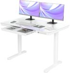 Claiks Glass Standing Desk with Dra