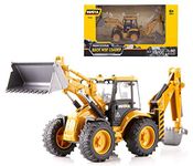 Gemini&Genius Back Hoe Loader 1:50 Scale Die-cast Excavator Front Loader Truck Engineering Vehicle Construction Alloy Toy for Kids and Decoration Toy Gift for Kids