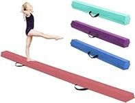 10 ft Folding Balance Beam - RUN.SE RUN.SE Gymnastics Floor Beam, Extra Firm with Suede Cover and Anti Slip Bottom with Carry Bag for Kids, Beginners and Professional Gymnasts（Rose Red）…