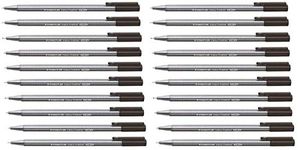 Staedtler Black 0.3mm Triplus Fineliner Fine Line Pens Superfine Dry Safe & Washes Out Of Most Textiles (Pack of 20)