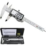 Digital Caliper,Vodlbov High Accuracy Stainless Steel 150mm/6 inch Vernier Caliper,Mm/Inch Conversion,Precision Adjustment,Electronic Caliper with Extra-Large LCD,Depth Gauge Micrometer Measuring Tool