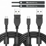 [10FT 2 Pack] PS4 Controller Charging Cable 6amLifestyle, Charge and Play, Micro USB Charger High Speed Data Sync Cord for Sony PlayStation 4 PS4 Slim/Pro Controller, Xbox One S/X Controller, Android