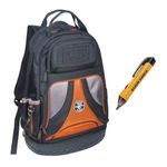 Klein Tools 80113 Tradesmen Backpack Kit with 39-Pocket Tradesman Pro Tool Backpack and Non-Contact Voltage Tester Pen, 2-Piece