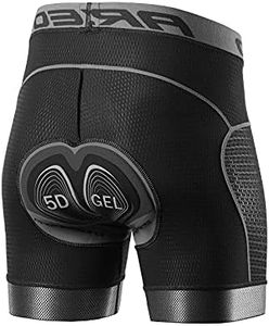 ARSUXEO Short de Cyclisme pour Homme 5D Gel Padded MTB Bike Underhorts for Men Cycle Liner U06 Gris L