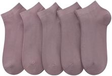 SERISIMPLE Women Viscose Bamboo Ankle Socks Low Cut Thin Sock Lightweight Pastal Color Soft Sock 5 Pairs(Purple2, Large)