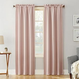 Sun Zero Easton Energy Saving Blackout Rod Pocket Curtain Panel, 40" x 63", Blush Pink