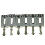 Dopro Pack of 6 Stainless Steel Guitar Saddles Bridge Saddle 10.8mm with Nickel Screws for Strat Tele 6 String Guitar