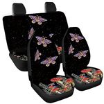 Tomeusey Mushroom Butterfly Car Seat Covers Front Rear Seat Cover Cloth Polyester Fabric Seat Pads for Car Decorative, Vehicle Interior Accessories,Auto Essentials for Cars Trucks and SUVs