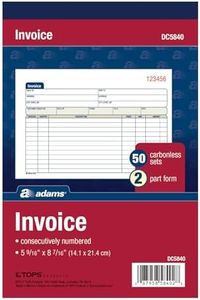 Adams Invoice Book, 2-Part, Carbonless, 5-9/16 x 8-7/16 Inches, 50 Sets per Book (DC5840)