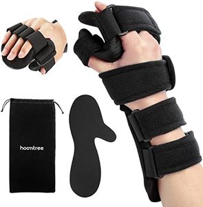 HOOMTREE Right&Left Resting Hand Splint Stroke Resting Hand Splint with Finger Separator Functional Immobilizer Wrist Finger Support Brace for Pain Relief,Sprain Fracture,Tendonitis (Right,Black)