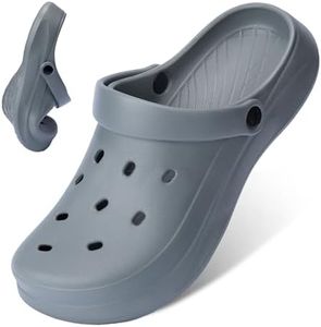 Liromna Unisex Garden Clogs Breathable Quick Drying Garden Shoes with Arch Support Men Garden Clogs Women Beach Footwear Fashions Anti-Slip Garden Clog,Gray,40