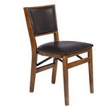 Stakmore Retro Upholstered Back Folding Chair Finish, Set of 2, Fruitwood