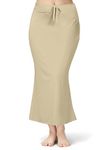 TRENDMALLS Women's Polyester Spandex Saree Shapewear Petticoat for Women, Cotton Blended,Petticoat,Skirts for Women,Shape Wear Dress for Saree Shaper Beige