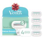 Gillette Venus Deluxe Smooth Sensitive Women's Blade Refills, 4 Count