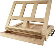 Greenco Beech Wood Portable Art Desk Easel & Book/Canvas Stand with Drawer | Painting, Drafting, Drawing Easels | Paint Supplies Desktop/Tabletop Organizer, Holder, Table, Box, Storage | Kids&Adults