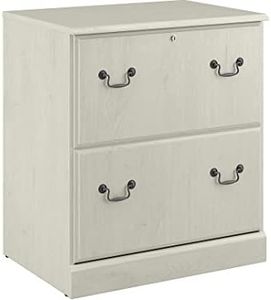 Bush Furniture Saratoga 2 Drawer Lateral File Cabinet, Linen White Oak