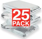 Altland 25 Pack of Emergency Blankets - Individually Packaged Silver Mylar Blankets