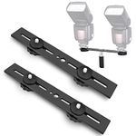 KAGYOKU 2Pack Flash Light Bracket 8in/20.3cm Straight Speedlite Extension Mount Bar with 1/4 Screw Hot Shoe Tripod DSLR Holder for LED Light Microphone