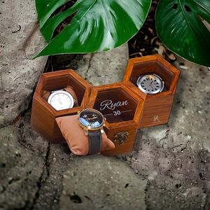 Watch display case for men, Mens watch box, Watch Box for Men, 3 Slot Watch Display Case Mens Watch Box Organizer, Dark Indian Rosewood Watch Travel Cases for Men, Watch Storage Box