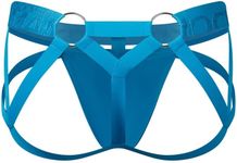 JOCKMAIL Jockstrap for Men Mens Thong Athletic Supporters Jock Strap Male Underwear (XL, Light Blue)