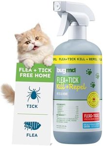 BugMD Pet Safe Flea Spray for Cats & Home | Natural Indoor Flea Killer & Tick Prevention | Plant-Based Flea Treatment for Carpet, Furniture & Cat Trees with Essential Oils