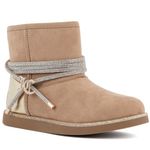 Juicy Couture Women's Cozy Winter Boots: Stylish Slip-Ons with Insulated Fur Lining for Warmth and Comfort, Natural-kandar, 10