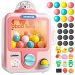 Skirfy Vending Machines Kids Toys Mini Claw Machines 12 Erasers Operated Gumball Prize Machine Maker Game Claw Machine Game Sensory Toys Dolls Gifts（Pink）
