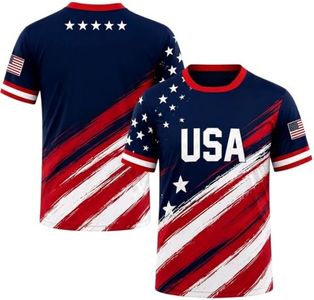 USA World Cup Soccer Jersey 2026 - World Cup Jersey 2026 Short Sleeve Tops Crewneck Graphic Sports Tee Soccer Gift for Fans,12-Red Large
