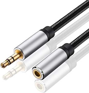 Audio Extension Cable 50Ft,Audio Auxiliary Stereo Extension Audio Cable 3.5mm Stereo Jack Male to Female, Stereo Jack Cord for Phones, Headphones, Speakers, Tablets, PCs and More(50Ft/15M)