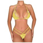 Zzalalana Sexy Garter Lingerie Sets for Women Underwire Bralette Bra and Panty Lace Exotic Lingerie Set Push Up Sluttly Underwear Sleepwear for Women Naughty Sex Play 399 Yellow