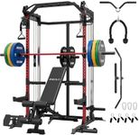 Mikolo Power Cage, 2000LB Power Rack with Independent Dual Pulley System, Multi-Function Home Gym Workout Machine for Cable Crossover (260LBS, Red)