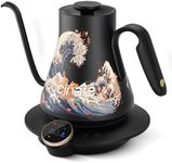 Cocinare FLOW M900 Gooseneck Electric Kettle, ±0.5°F Precise Temperature Control for Pour-Over Coffee & Tea Brewing, Stainless Steel Interior, Rapid Heating for Boiling Water, 1500W/0.9L (Wave)