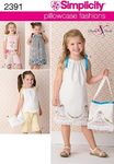 Simplicity Pillowcase Fashion Bag and Clothing Sewing Patterns for Girls, Sizes 3-8